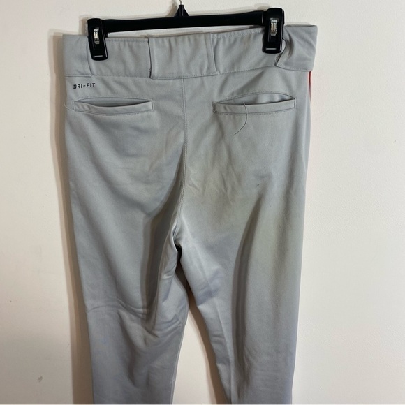 Nike Baseball Pants Small Gray Red Stripe - Picture 6 of 7
